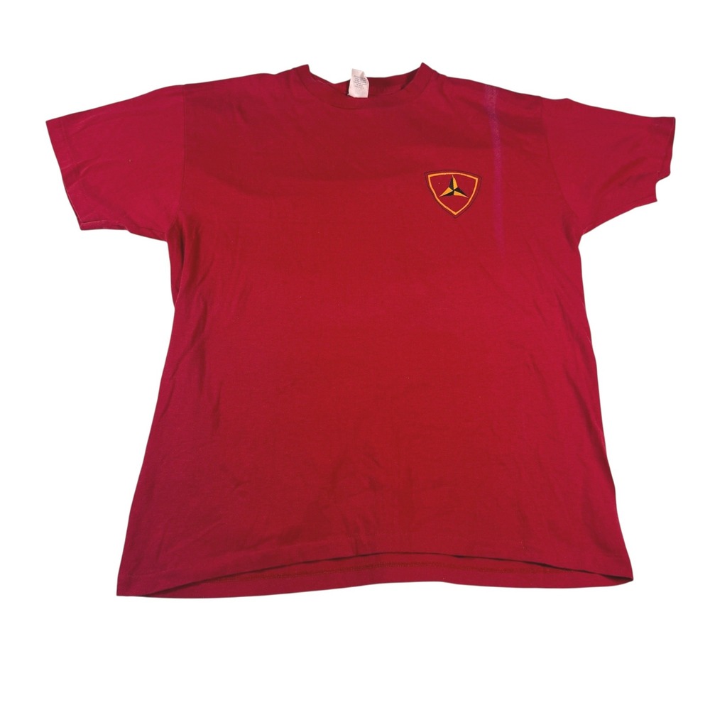 Vintage Pacer 3rd Marine Division USMC T Shirt Red XL Made in USA Single Stitch